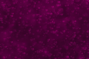 Abstract dark purple valentine background with hearts