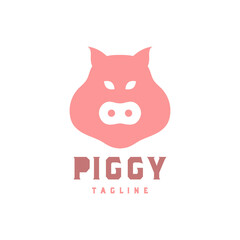 Pig animal logo design template vector isolated illustration