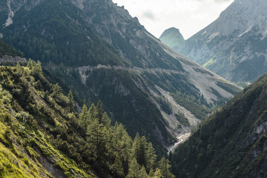 Beautiful view of Lechtal valley, Pfafflar, Tirol, Austria