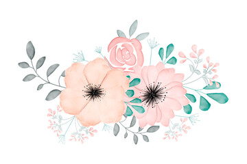 Beautiful watercolor flowers. For postcards, invitations