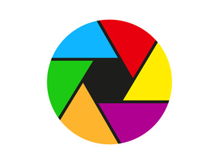 Fototapeta premium Colored photo camera shutter icon.Vector 
