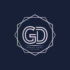Creative GD initial letter logo design elements. Modern Minimalist business letter logo vector design template.