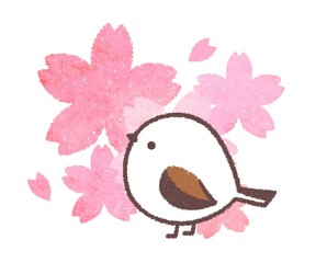 シマエナガと桜