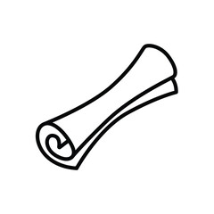 Rolled paper thin icon vector isolated on white, sign and symbol illustration.