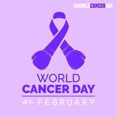 World Cancer Day concept. Vector Illustration 4 February World Cancer Day Poster Or Banner Background