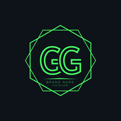 Creative GG initial letter logo design elements. Modern Minimalist business letter logo vector design template.
