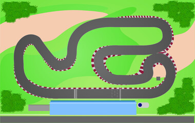RACE TRACK CARTOON VECTOR BACKGROUND