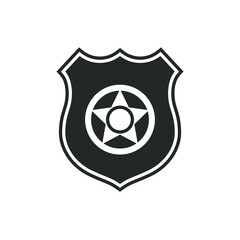 Sheriff star graphic sign. Sheriff emblem isolated on white background. Vector illustration