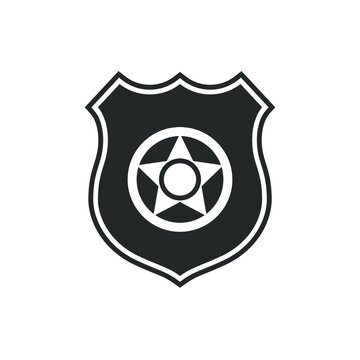 Sheriff star graphic sign. Sheriff emblem isolated on white background. Vector illustration