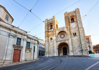 Lisbon cathedral at day, nobody