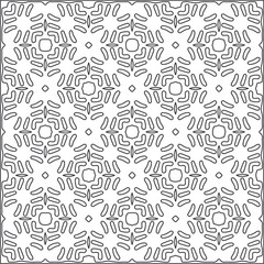 Vector pattern with symmetrical elements . Repeating geometric tiles from striped elements.Monochrome texture.Black and 
white pattern for wallpapers and backgrounds.line art.