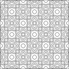 Vector pattern with symmetrical elements . Repeating geometric tiles from striped elements.Monochrome texture.Black and 
white pattern for wallpapers and backgrounds.line art.