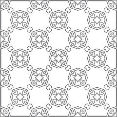 Vector pattern with symmetrical elements . Repeating geometric tiles from striped elements.Monochrome texture.Black and 
white pattern for wallpapers and backgrounds.line art.