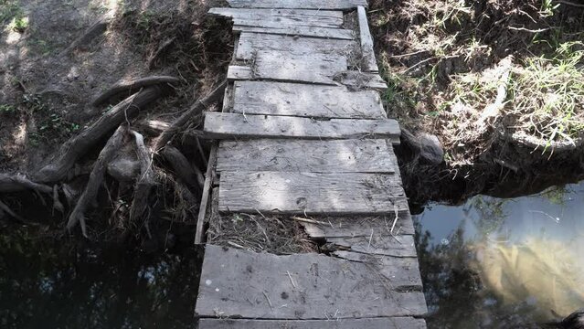 Wooden old bridge