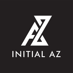 AZ initial letter logo design template vector