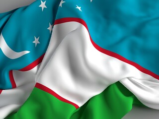 The flag of Uzbekistan, Republic of Uzbekistan
