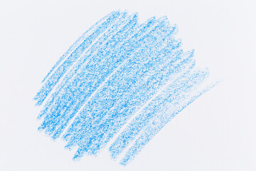 Wax crayon hand drawing blue background