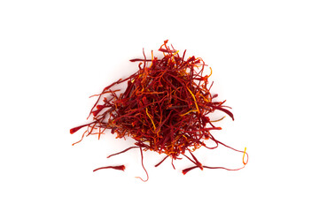Naklejka premium Dried saffron spice isolated
