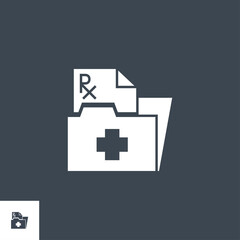 Obraz premium Prescription related vector glyph icon. Isolated on black background. Vector illustration.