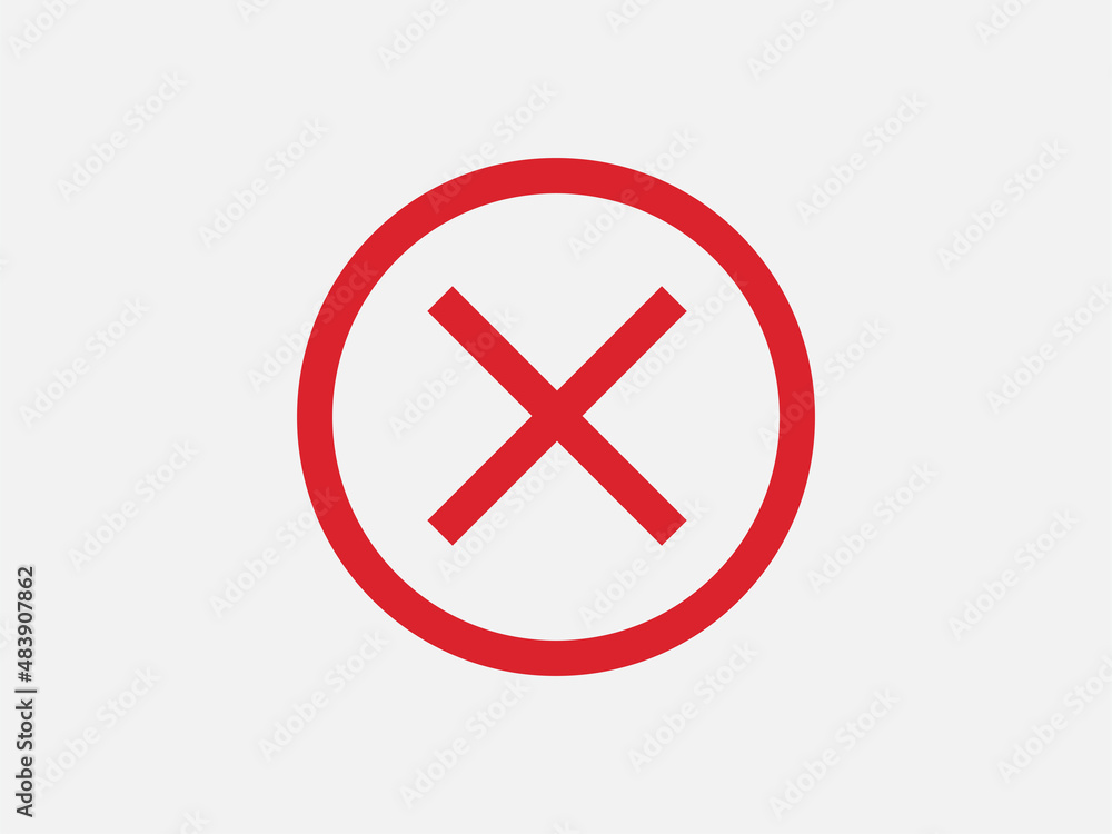 Aufkleber close icon vector sign. cancel symbol web design. error, denied, avoid or wrong data button.