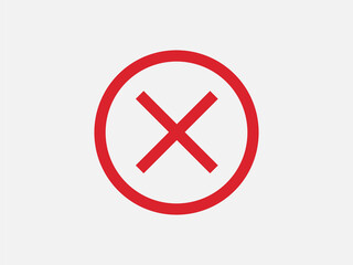 Obraz premium Close icon vector sign. Cancel symbol web design. Error, denied, avoid or wrong data button.