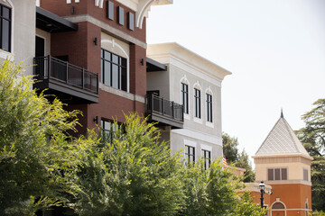 Afternoon sunny city view of historic downtown Clovis, California, USA
