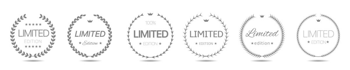 Limited edition vector laurel wreath label set