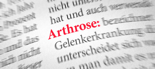 Wörterbuch mit dem Begriff Arthrose
