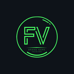 Creative FV initial letter logo design elements. Modern Minimalist business letter logo vector design template.