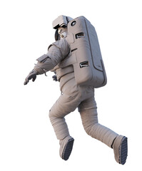 astronaut in outer space, isolated on white background © dottedyeti