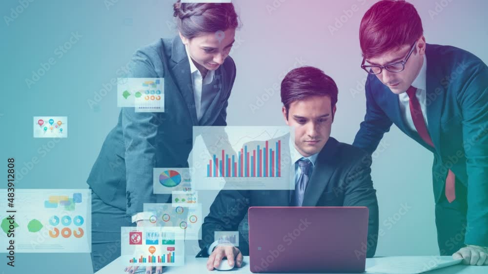 Poster electronic document concept. electronic application. paperless work. digital transformation.