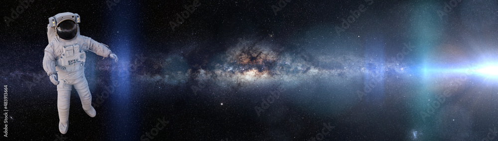 Canvas Prints astronaut in outer space, background banner