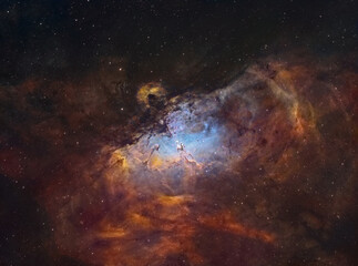 Fototapeta na wymiar The Pillars of Creation in the Eagle Nebula