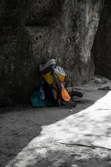 Backpack on the road