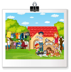 A photo of happy family on white backgound