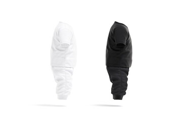 Blank black and white baby suit mockup, profile view