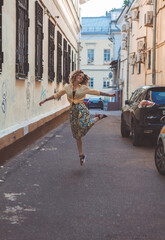 Beautiful woman on the city street