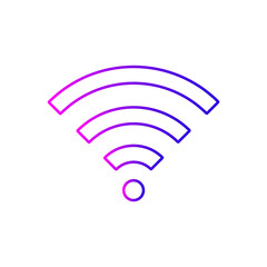 Wifi wireless signal icon sign vector gradient color