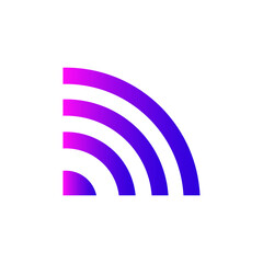 Wifi wireless signal icon sign vector gradient color