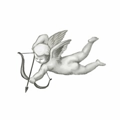 Illustration of Cupid with a bow and arrow