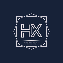 Creative HX initial letter logo design elements. Modern Minimalist business letter logo vector design template.