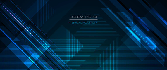 Obraz premium Vector modern graphic design, presentation background. Illustration art, geometric shape, line pattern and gradient blue colours background. Futuristic concept for booklet, wallpaper, template, banner