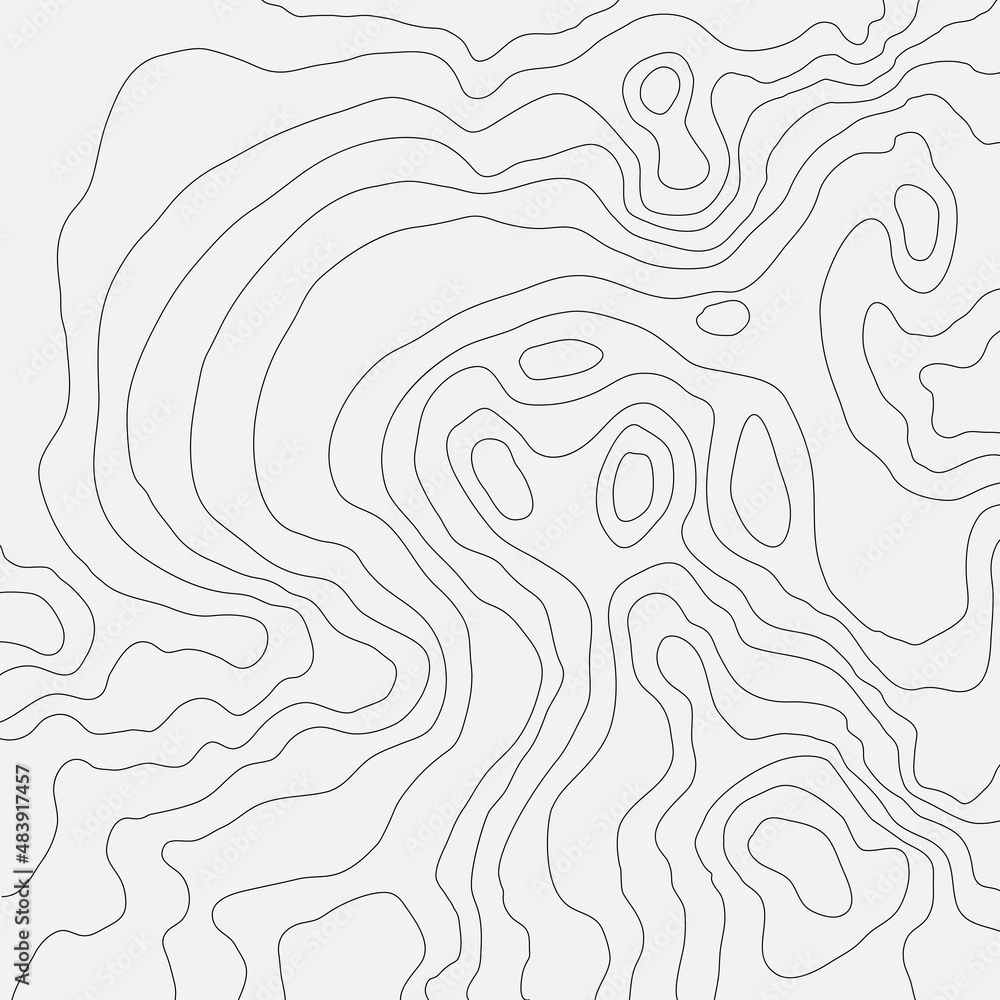 Aufkleber the stylized height of the topographic map contour in lines and slim contours. black on white. conce