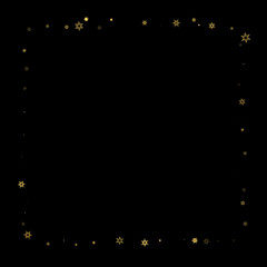 Falling Snow flakes golden pattern Holiday Vector