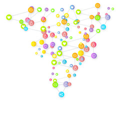 Social media marketing icons internet tags target