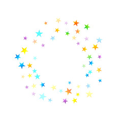 Rainbow Festive Confetti. Carnival Star Falling.