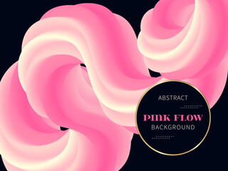 Fluid color flow poster. Abstract colorful pink liquid swirl shape background.