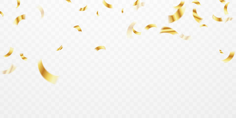 vector background with confetti Elegant gold color for parties or celebrations.