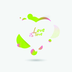 Heart shape vector splash with liquid background