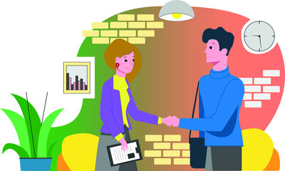 business partners shake hands. Make a deal